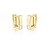 ARGOLA RETANGULAR COM CRISTAL QUADRADO BANHADA A OURO - Imagem 1