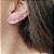 BRINCO EAR CUFF FLORES SAFIRA ROSA BANHADO A RÓDIO BRANCO - Imagem 2