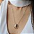 CONJUNTO OVAL COM FILEIRA CRAVEJADA BANHADO A OURO - Imagem 3