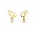 BRINCO EAR CUFF LISO COM CRISTAL RETANGULAR BANHADO A OURO - Imagem 1
