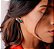 BRINCO EAR CUFF CRAVEJADO COM PEDRA OVAL TURMALINA BANHADO A RÓDIO NEGRO - Imagem 2