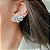 BRINCO EAR CUFF CRAVEJADO COM PEDRA OVAL CRISTAL BANHADO A RÓDIO BRANCO - Imagem 2