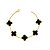 PULSEIRA COM CINCO TREVOS NEGROS BANHADO A OURO - Imagem 1
