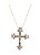 COLAR CRUCIFIXO CRAVEJADO EM ZIRCÔNIAS CRISTAIS BANHADO A OURO - Imagem 1