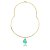 COLAR ARO COM PINGENTE ASSIMÉTRICO TURQUESA BANHADO A OURO - Imagem 1