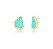 BRINCO ASSIMÉTRICO TURQUESA BANHADO A OURO - Imagem 1