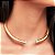 CHOKER ARO REDONDO ACETINADO COM CRAVAÇÃO NAS EXTREMINADES BANHADA A OURO - Imagem 2