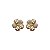 BRINCO FLOR COM DUAS PÉTALAS CRAVEJADAS BANHADO A OURO - Imagem 1