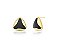 BRINCO TRIANGULAR ABAULADO ESMALTADO BANHADO A OURO - Imagem 1