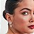 BRINCO EAR CUFF COM ZIRCÔNIA EM PÊNDULO BANHADO A RÓDIO BRANCO - Imagem 2