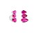 BRINCO EAR CUFF TRÊS GOTAS SAFIRA ROSA BANHADO A RÓDIO BRANCO - Imagem 1