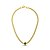COLAR MALHA SNAKE COM CRISTAL ESMERALDA BANHADO A OURO - Imagem 1