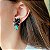 BRINCO EAR CUFF COM NAVETES E GOTA TURMALINA FUSION BANHADO A RÓDIO NEGRO - Imagem 2