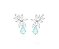 BRINCO EAR CUFF COM NAVETES E GOTA ÁGUA MARINHA FUSION BANHADO A RÓDIO NEGRO - Imagem 1