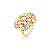 Anel com Cristais Coloridos Banhado a Ouro - Imagem 1