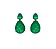 Brinco Gota Dupla em Zircônia Esmeralda Fusion Banhado a Ródio Branco - Imagem 1