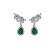 Brinco em Pêndulo Gota em Zircônia Esmeralda Fusion Banhado a Ródio Branco - Imagem 1