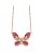 Colar Borboleta Cravejada em Zircônias Rubelita Banhado a Ouro - Imagem 1