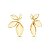 Brinco Meia Flor Lisa Banhado a Ouro - Imagem 1
