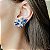 Brinco Ear Cuff Zircônias Safira Banhado a Ródio Branco - Imagem 2