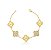 PULSEIRA COM CINCO TREVOS INTERCALADOS CRAVEJADOS BANHADO A OURO - Imagem 1