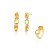 Conjunto de Brinco e Anel em Tons de Amarelo Banhado a Ouro - Imagem 1