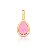 Pingente Avulso Gota Rosa Fecho Click Banhado a Ouro - Imagem 1