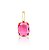 Pingente Avulso Retangular Rosa Fecho Click Banhado a Ouro - Imagem 1
