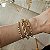 Pulseira com Elos Retangulares Lisos Banhado a Ouro - Imagem 2