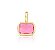 Pingente Avulso Retangular Rosa Fecho Click Banhado a Ouro - Imagem 1