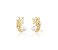 Brinco Ear Cuff de Pérola com Fileiras Curvas Cravejadas Banhado a Ouro - Imagem 1