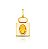 Pingente Avulso Retangular com Cristal Oval Amarelo Banhado a Ouro - Imagem 1