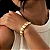 Pulseira Quadrada Acetinada Banhado a Ouro - Imagem 2