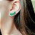Brinco Ear Cuff Trio Esmeralda Fusion Banhado a Ródio Branco - Imagem 2