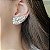 Brinco Ear Cuff Cravação Navete Banhado a Ródio Branco - Imagem 2