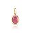 Pingente Avulso Oval Rosa Claro Fecho Click Banhado a Ouro - Imagem 1