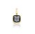 Pingente Avulso Quadrado Cristal Cinza Fecho Click Banhado a Ouro - Imagem 1