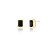 Brinco Retangular Cristal Negro Banhado a Ouro - Imagem 1