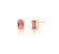 Brinco Retangular Cristal Rosa Claro Banhado a Ouro - Imagem 1