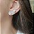 Brinco Ear Cuff Três Gotas Cristais Banhado a Ródio Branco - Imagem 1