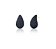 Brinco Gota Hailey Cravação Negra G Banhado a Ouro - Imagem 1