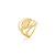 Anel Trabalhado com Cristal Rutilado Bege Banhado a Ouro - Imagem 1