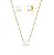 Conjunto Ponto de Luz M Cristal Banhado a Ouro - Imagem 1