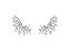 Brinco Ear Cuff Cravação Gota Banhado a Ródio Branco - Imagem 1