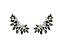 Brinco Ear Cuff Cravação Gota Peridoto Banhado a Ródio Branco - Imagem 1