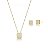Conjunto Quadrado Microcravejado Banhado a Ouro - Imagem 1