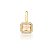 Pingente Avulso Retangular Cristal Bege Fecho Click Banhado a Ouro - Imagem 1