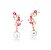 Brinco Ear Cuff Conjunto Flor em Pérola e Pétalas Coloridas Banhado a Ouro 18k - Imagem 1