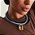 Pingente Avulso Retangular G Laranja Fecho Click Banhado a Ouro 18k - Imagem 2