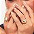 Conjunto Texturizado com Fileira Cravejada Banhado a Ouro 18k - Imagem 3